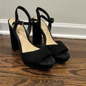 Vince Camuto Krysta Suede nubuck open toe platform holiday Christmas new year